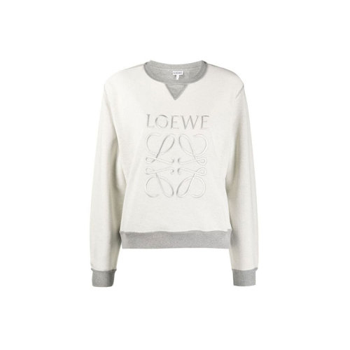 LOEWE/羅意威  女裝 女士時(shí)尚百搭圓領(lǐng)棉質(zhì)品牌字母LOGO 灰色翻面秋冬女衛(wèi)衣 S359341X95-1440