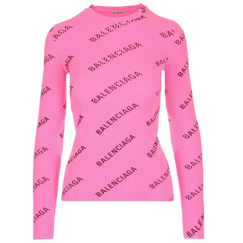 Balenciaga/巴黎世家  女裝 時(shí)尚百搭 女士粉紅色針織衫/毛衣 570844T61405611