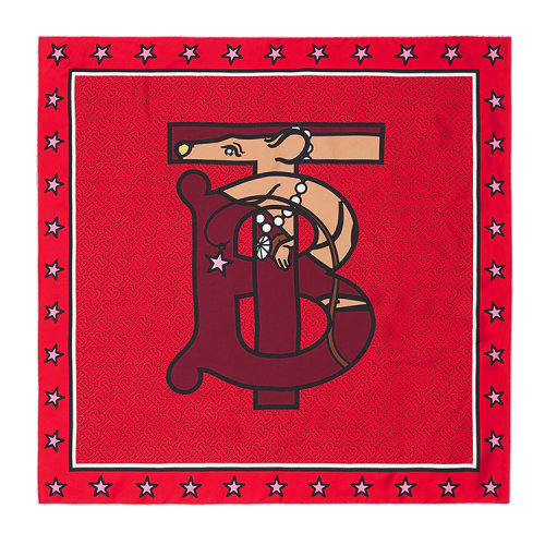 BURBERRY/博柏利 專屬標識圖案絲質(zhì)方巾80250921