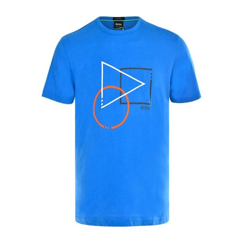 HUGO BOSS/雨果波士  男裝 服飾  純棉幾何圖案印花時(shí)尚休閑男士短袖T恤