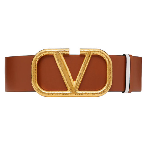 Valentino/華倫天奴 女士裝飾/白色粒面小牛皮標(biāo)志性VLOGO雙面皮帶 70毫米VW2T0S10TAL2HM