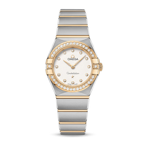 OMEGA/歐米茄 星座系列 精鋼 18K金 外圈鑲鉆 鉆石刻度 石英機芯 女士腕表 131.25.25.60.52.002