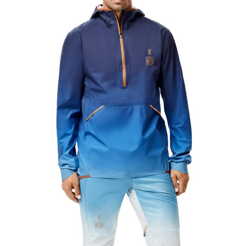 LOEWE/羅意威 22年春夏新款 Waterproof Anorak系列 男士漸變藍(lán)色滌綸防水套頭夾克H929Y02X01-6227