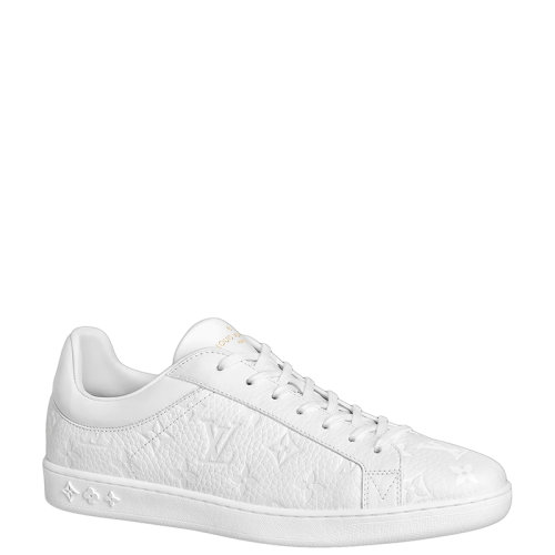 Louis Vuitton/路易威登 22年早春新款 LUXEMBOURG系列 男士白色壓紋粒面小牛皮老花壓花運動鞋1A8QEJ