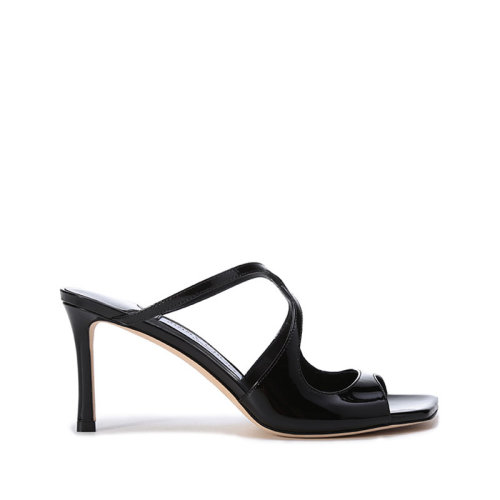 Jimmy Choo/周仰杰【22春夏新款】女士漆皮方頭高跟涼鞋拖鞋穆勒鞋 ANISE 75 PAT