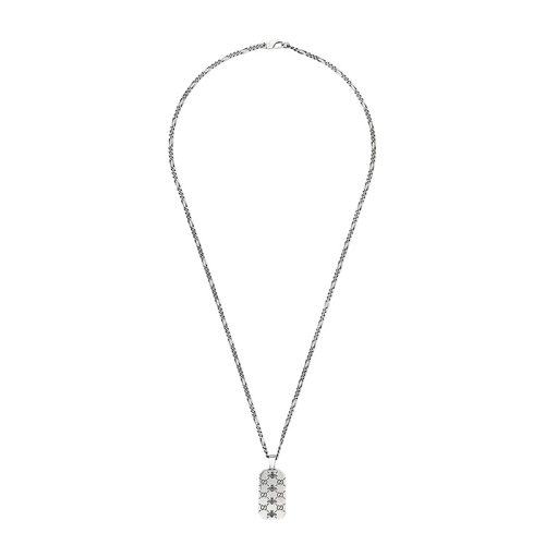 GUCCI/古馳 22新款 男女同款925銀GG蜜蜂刻花吊墜做舊銀色調(diào)項(xiàng)鏈728265J89B09515