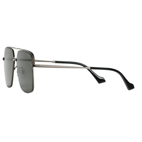 GUCCI/古馳 22年秋冬新款 男士純灰色鏡片光澤感金色調金屬鏡框低鼻梁架貼合設計太陽眼鏡墨鏡691357I33308112