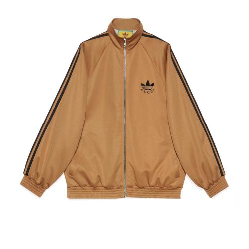  GUCCI古馳 22年秋冬 女士 adidas x Gucci聯(lián)名系列針織棉拉鏈夾克 712952 XJEGU 2177
