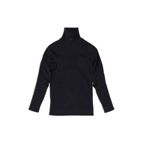  BALENCIAGA巴黎世家 22年秋冬 女士 長(zhǎng)袖T恤 Womens Sporty B Highneck Athletic Top in Black