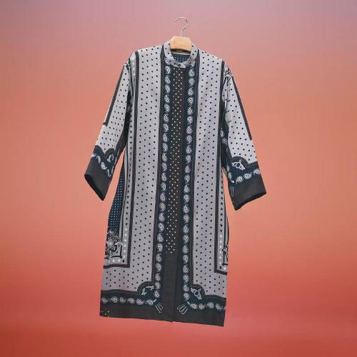  HERMES愛(ài)馬仕 22年秋冬 女士 連體衣 Robe chemise ceinturee imprime ??Harnais de Cour Ba