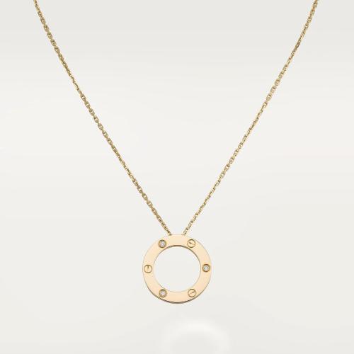  CARTIER 22年秋冬 女士 項鏈 LOVE項鏈，鑲嵌3顆鉆石 18K黃金