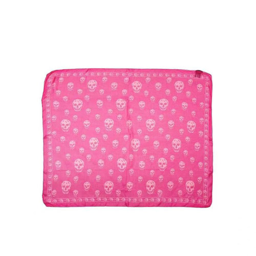 Alexander McQueen/亞歷山大麥昆  女士經(jīng)典款玫粉色絲巾