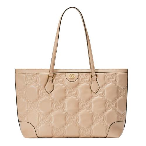  GUCCI古馳 22年秋冬 女士 GG絎縫皮革中號(hào)托特包 631685 UM8IG 9500