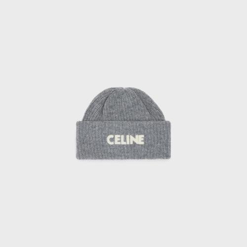  CELINE賽琳思琳 22年秋冬 男士 帽子 CELINE刺繡羅紋羊毛無檐帽 2AC93423P.09GM