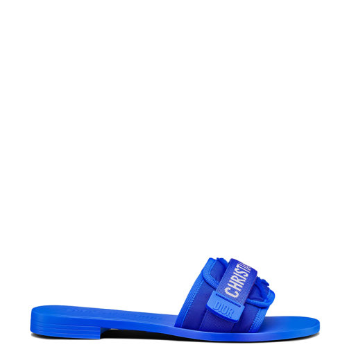 DIOR/迪奧 22年秋冬新款 DIO(R)EVOLUTION系列 女士湖藍色科技面料涼拖KCQ431MFY_S14N