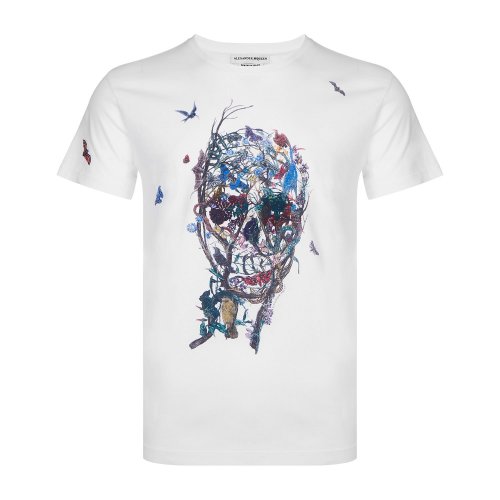 Alexander McQueen/亞歷山大麥昆 春夏 男性 印花 圓領(lǐng) 男士短袖T恤 463984 QKZ620900