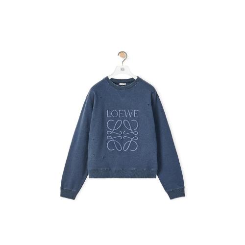  LOEWE羅意威 22年秋冬 女士 長袖襯衫 Distressed Anagram sweatshirt in cotton S359Y24X16-5