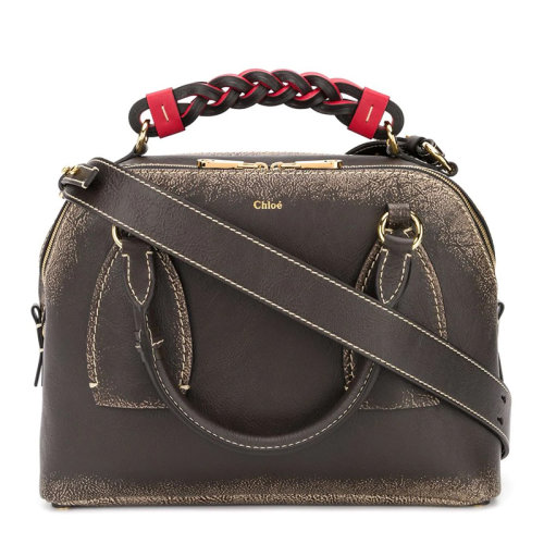 CHLOE/克洛伊 女士黑色皮革復(fù)古編織手柄手提包單肩包斜挎包女包 C20US360-C65-001