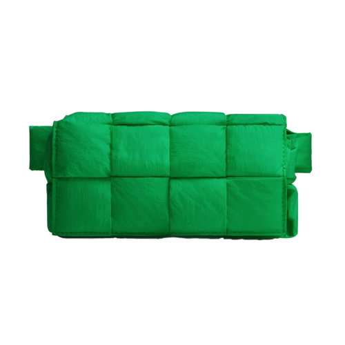 Bottega Veneta/葆蝶家 22新款 男士迷你鸚鵡綠尼龍翻蓋磁扣開合腰包679763VBO803724