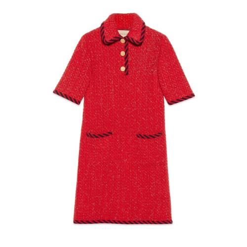  GUCCI古馳 22年秋冬 女士 絞花編織羊毛連衣裙 713319 XKCLG 6193