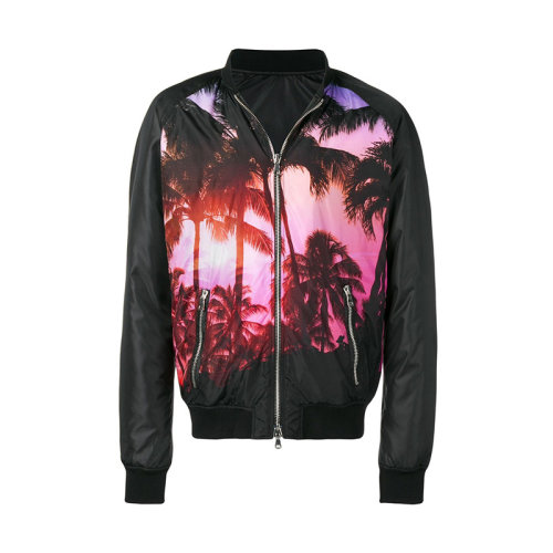 BALMAIN/巴爾曼  男裝 圖案裝飾 男士黑色時(shí)尚飛行員外套夾克 RH18273I005 AAA