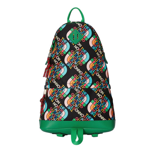 GUCCI/古馳 22新款北面聯(lián)名系列 男士黑色/綠色尼龍配皮主題系列印花雙肩背包650288UNHAN1164