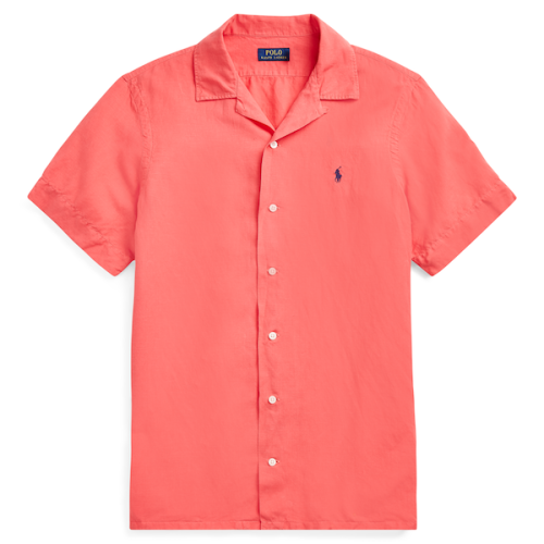 Polo Ralph Lauren/拉夫勞倫馬球 男士 時尚休閑 小馬標經(jīng)典款修身棉麻材質(zhì)短袖襯衣 470842