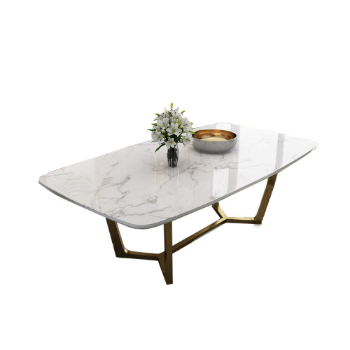 GeleiStory/GeleiStory 大理石餐桌長(zhǎng)方形后現(xiàn)代簡(jiǎn)約小戶(hù)型輕奢不銹鋼家用{不含椅子}   家具家裝＞餐廳家具＞餐桌