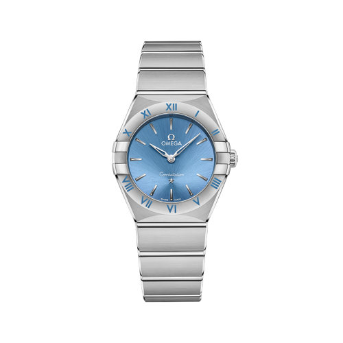 OMEGA/歐米茄 22年春夏新款 星座系列 女士藍色表盤石英機芯精鋼表殼表帶腕表28毫米131.10.28.60.03.001