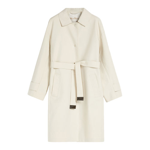 MaxMara/麥絲瑪拉 22年早春新款 EMILIA系列 女士米色純棉面料直剪裁防水風(fēng)衣夾克9021102706006