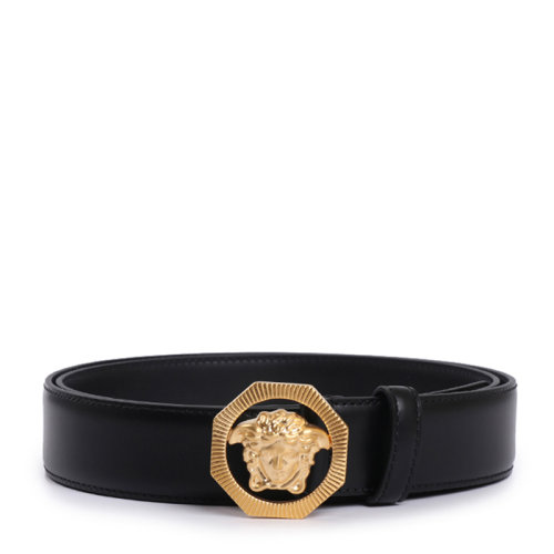 VERSACE 范思哲 男士 黑色牛皮美杜莎頭像扳扣時(shí)尚腰帶 男士腰帶 DCU6715-DVTP1-D41HS