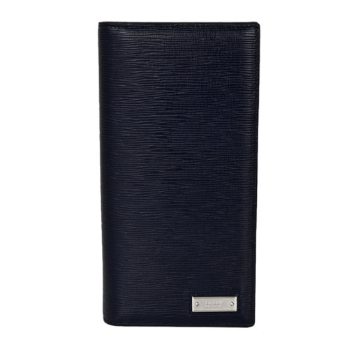 BALLY/巴利 BALIRO系列男士墨藍(lán)色小牛皮金屬徽標(biāo)長(zhǎng)款卡包錢夾錢包手拿包男包 6224298