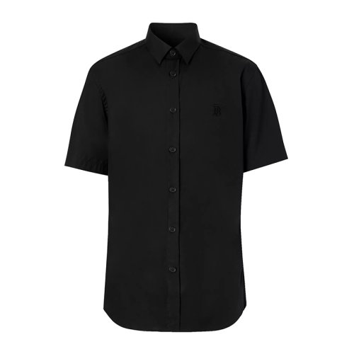 BURBERRY/博柏利 男士黑色時尚休閑短袖襯衫