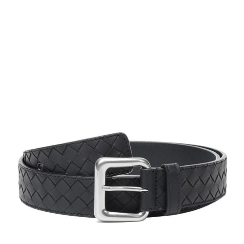 Bottega Veneta/葆蝶家 男士黑色小牛皮商務(wù)休閑時(shí)尚皮帶腰帶 271932-V465V-1000