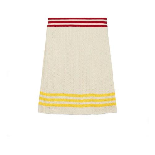  GUCCI古馳 22年秋冬 女士 adidas x Gucci聯(lián)名系列棉質(zhì)半身裙 702874 XKCF8 9296