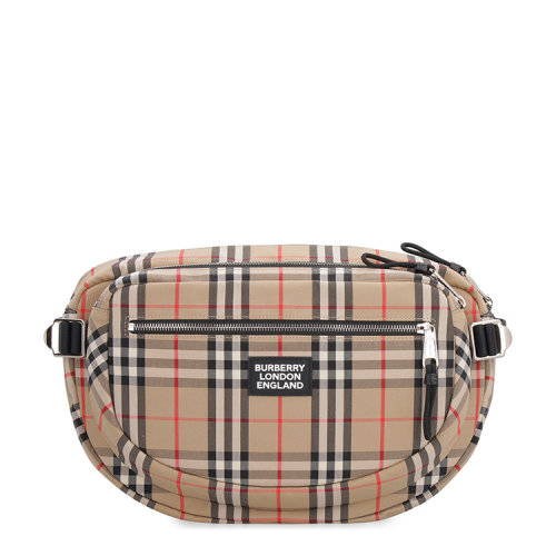 BURBERRY/博柏利 巴寶莉 男士 百搭 格紋織物拉鏈開(kāi)合腰包 80177341 HJH0015X
