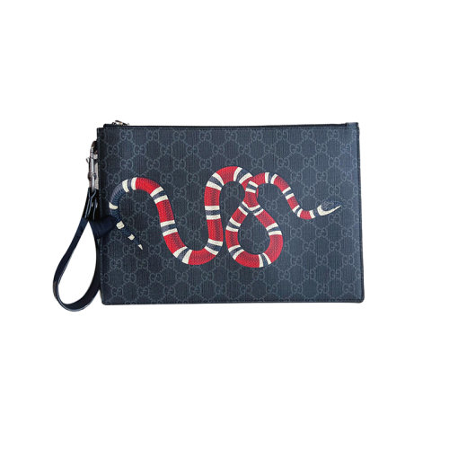 Gucci 古馳 經(jīng)典珊瑚蛇pvc 老花手包