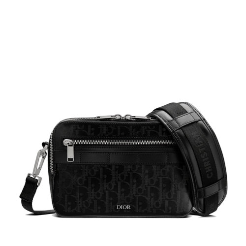 DIOR/迪奧 經(jīng)典SAFARI系列 男士黑色Dior斜銀河小牛皮斜跨單肩包1ESPO206VPI_H03E