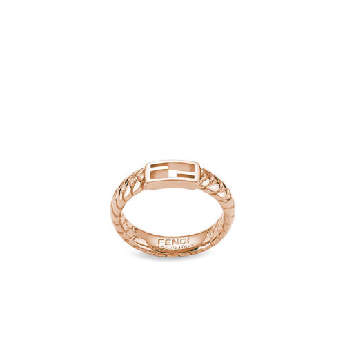 FENDI/芬迪  Baguette系列 女士玫瑰金黃銅網(wǎng)狀鏈戒指8AG983B08F0CJ4
