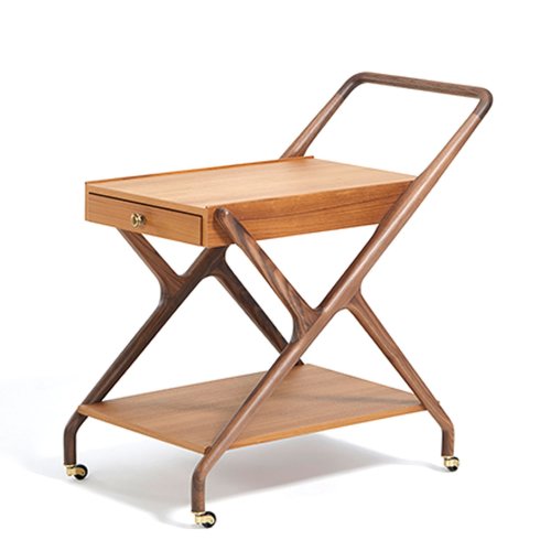 MINGAN/明暗 柚木 黑胡桃木 實(shí)木家具 佐羅推車