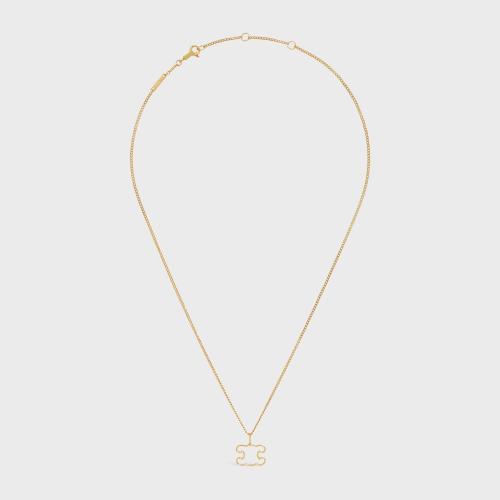  CELINE賽琳思琳 22年秋冬 女士 項(xiàng)鏈 TRIOMPHE FRAME金色飾面黃銅項(xiàng)鏈 460GD6BRA.35OR