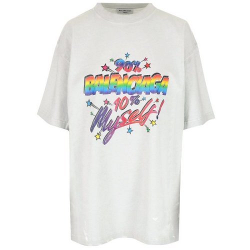  Balenciaga/巴黎世家 女士白色棉質(zhì)短袖T恤 641655-TMVH3-9012 PLFSX