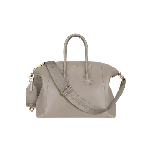 Givenchy/紀(jì)梵希 22新款 Antigona Sport系列 女士小號(hào)石灰色皮革金色字母標(biāo)志拉鏈開合調(diào)節(jié)拆卸寬肩帶金色飾面斜挎單肩手提包BB50MZB1EY-099