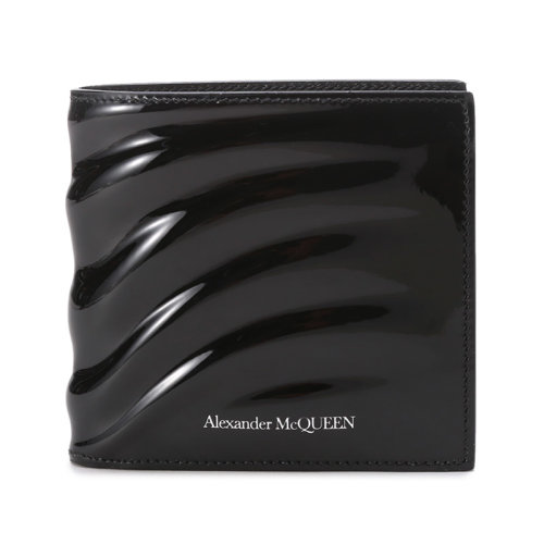 Alexander McQueen/亞歷山大麥昆【22春夏新款】男士皮革對折短款錢包錢夾 602137 1AAEQ