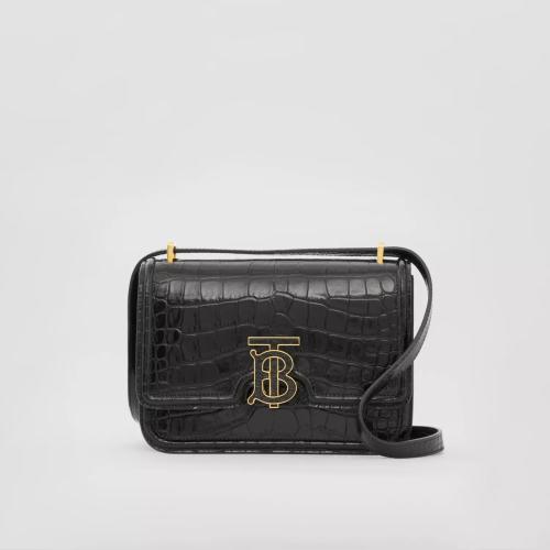  BURBERRY 22年秋冬 女士 TB 壓花皮革小號專屬標(biāo)識鎖扣包 80582931