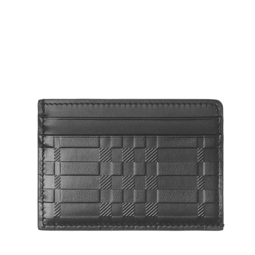 BURBERRY/博柏利  男士黑色格紋壓花皮革卡包80493171