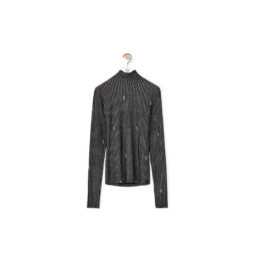  LOEWE羅意威 22年秋冬 女士 長袖襯衫 High neck top in silk S359Y23X10-1100