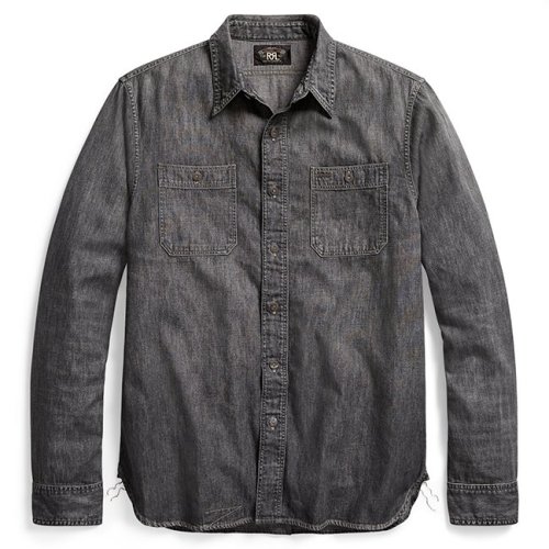 Ralph Lauren/拉夫勞倫  RRL系列 高端款 19新款Denim 柔軟輕質(zhì)斜紋棉質(zhì) 常規(guī)版 男士長(zhǎng)袖牛仔襯衫394442