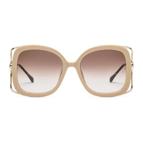  GUCCI古馳 22年秋冬 男士 飾馬銜扣長(zhǎng)方形鏡框太陽(yáng)眼鏡 680871 J1691 9223