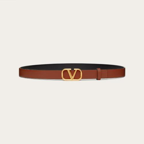  VALENTINO華倫天奴 22年秋冬 女士 腰帶 CEINTURE RéVERSIBLE VLOGO SIGNATURE EN VEAU BRILL 預定商品1-3周發(fā)貨